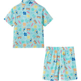 Boys Synthetic Viscose Matching Set | Aqua beach