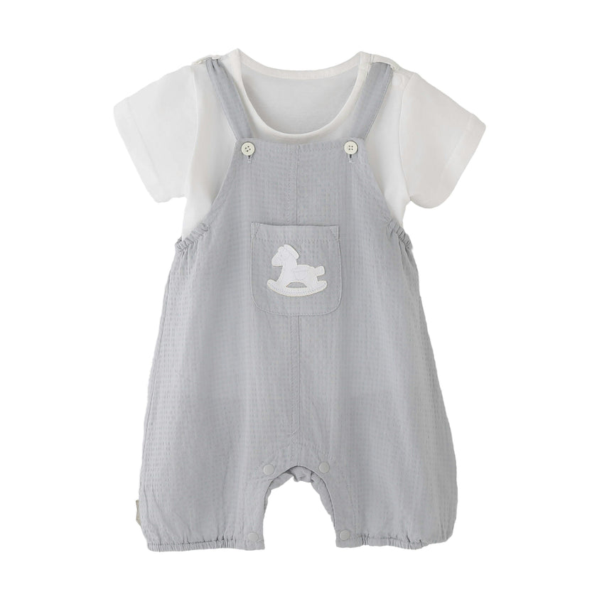 Gray Rocking Horse Romper