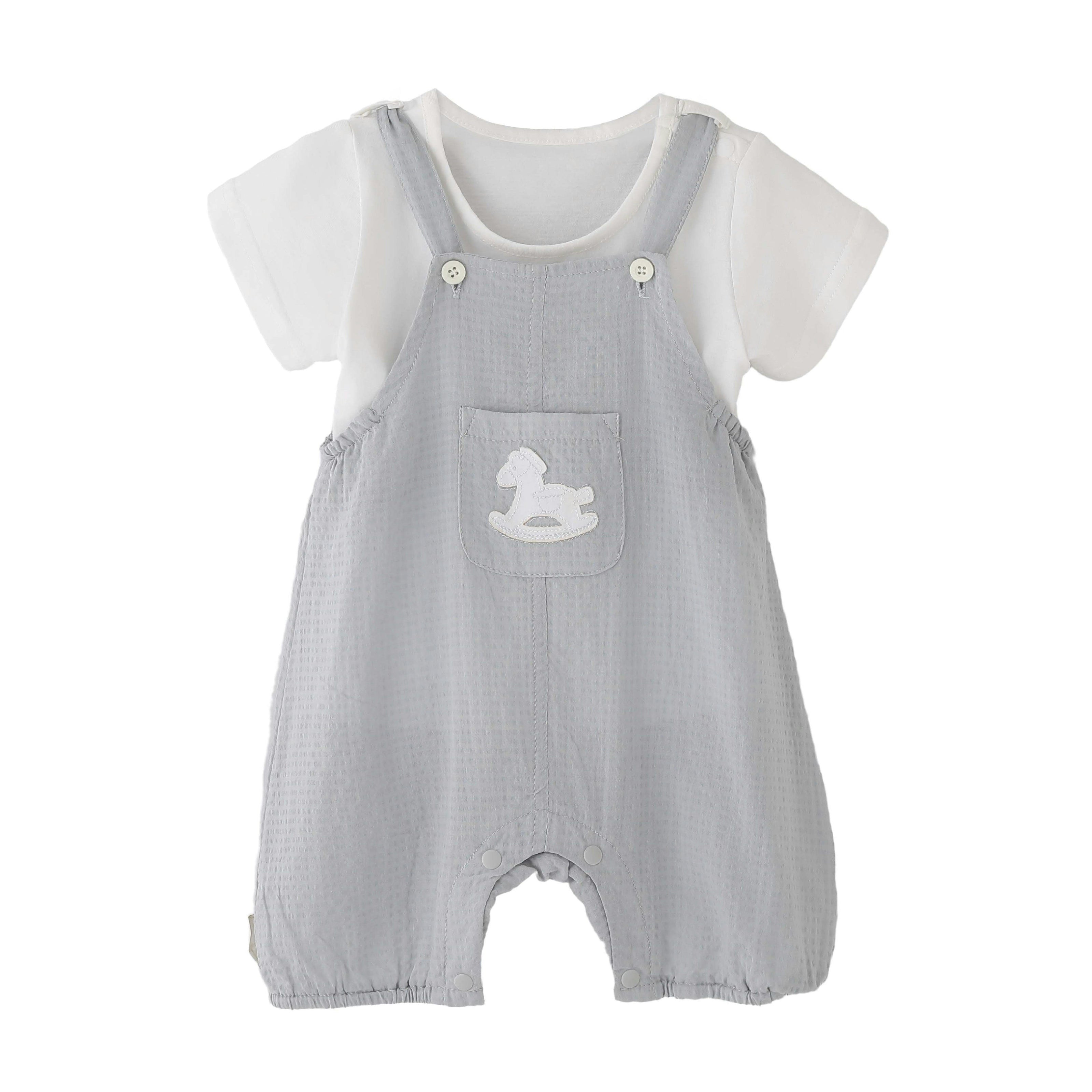 Gray Rocking Horse Romper