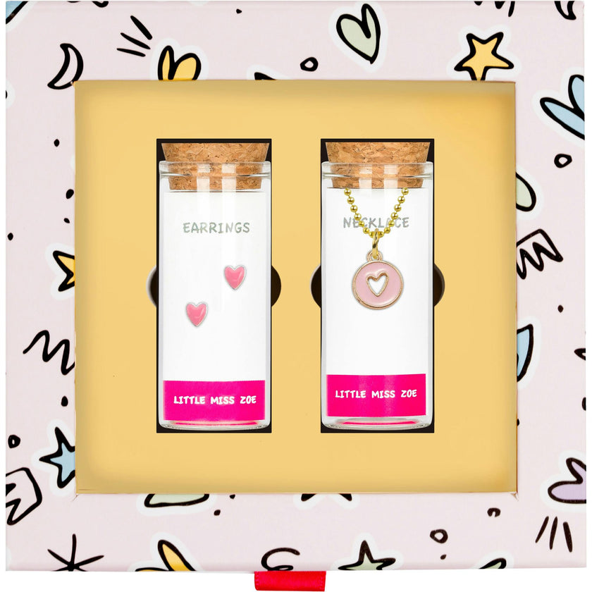 Heart Necklace and Earrings Gift Set