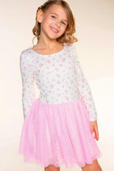 Simply Soft Long Sleeve Scoop Back Tulle Be Happy Dress