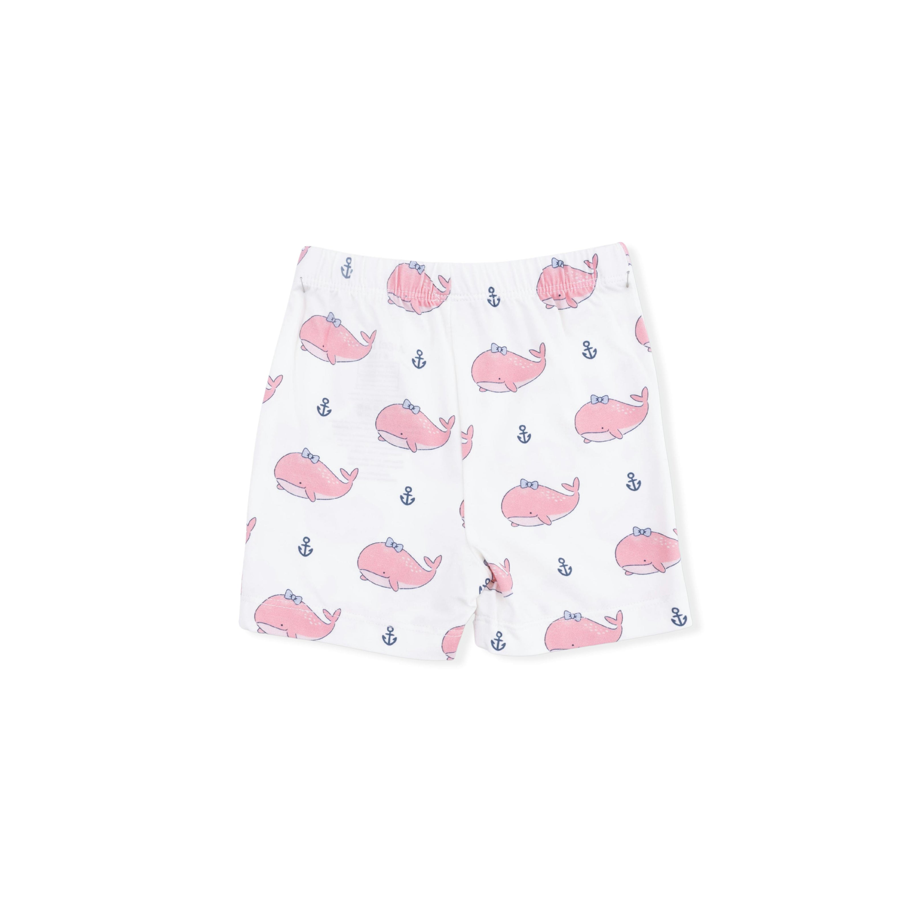 Bubbly Whale with Bow  Pink - Loungewear Short Set