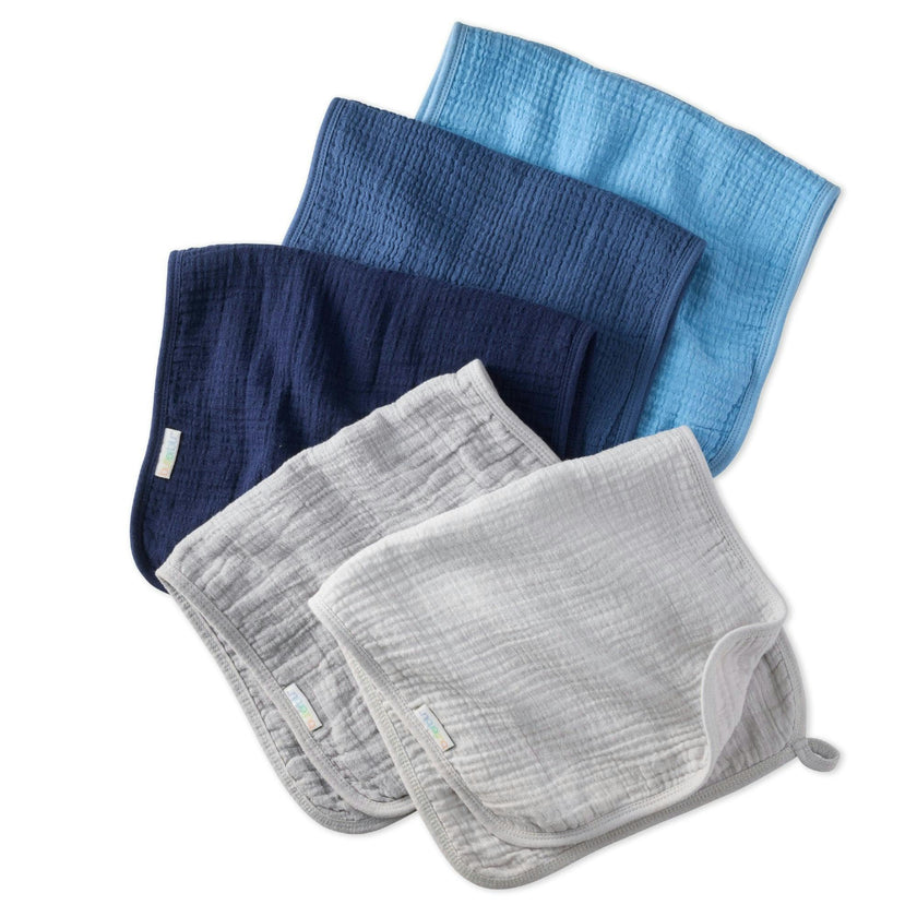 RILEY 5-Pack Crinkle Muslin Burp Cloths