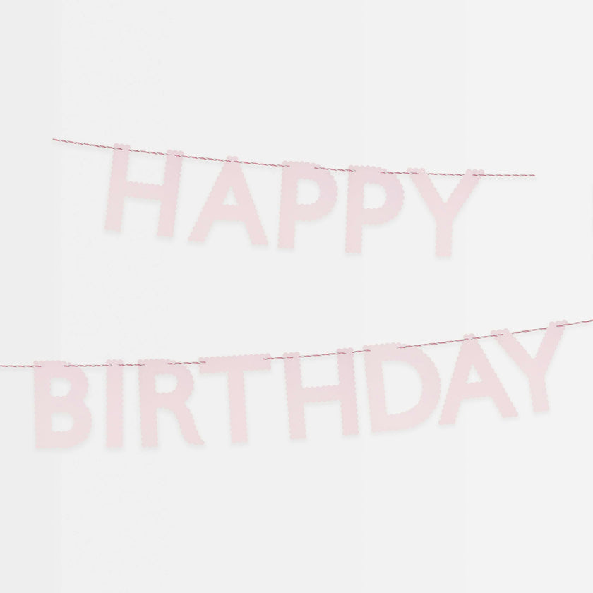 Pink Happy Birthday Garland
