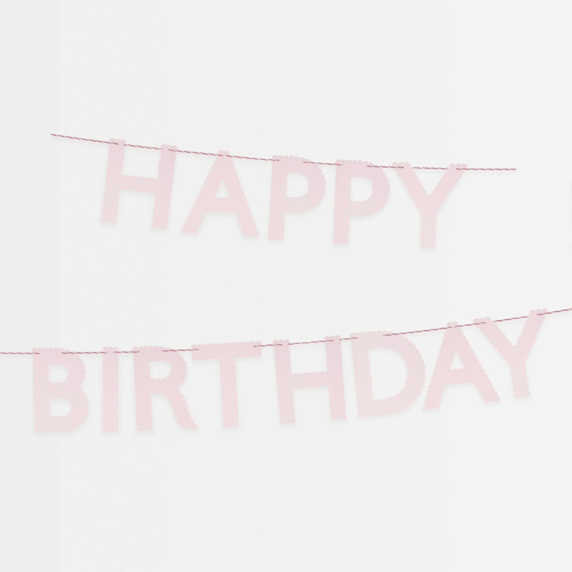 Pink Happy Birthday Garland