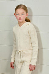 Cable Knit Cropped Hoodie