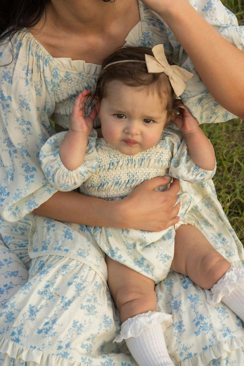 Baby Roselyn Romper in Ivory Porcelain Fleur