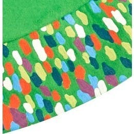 Handmade Green Confetti Border Christmas Tree Skirt Wool 60"