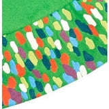 Handmade Christmas Tree Skirt in Recycled Wool - Confetti Border on Green - 60"