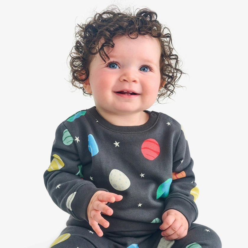 Baby sweatshirt in rainbow galaxy