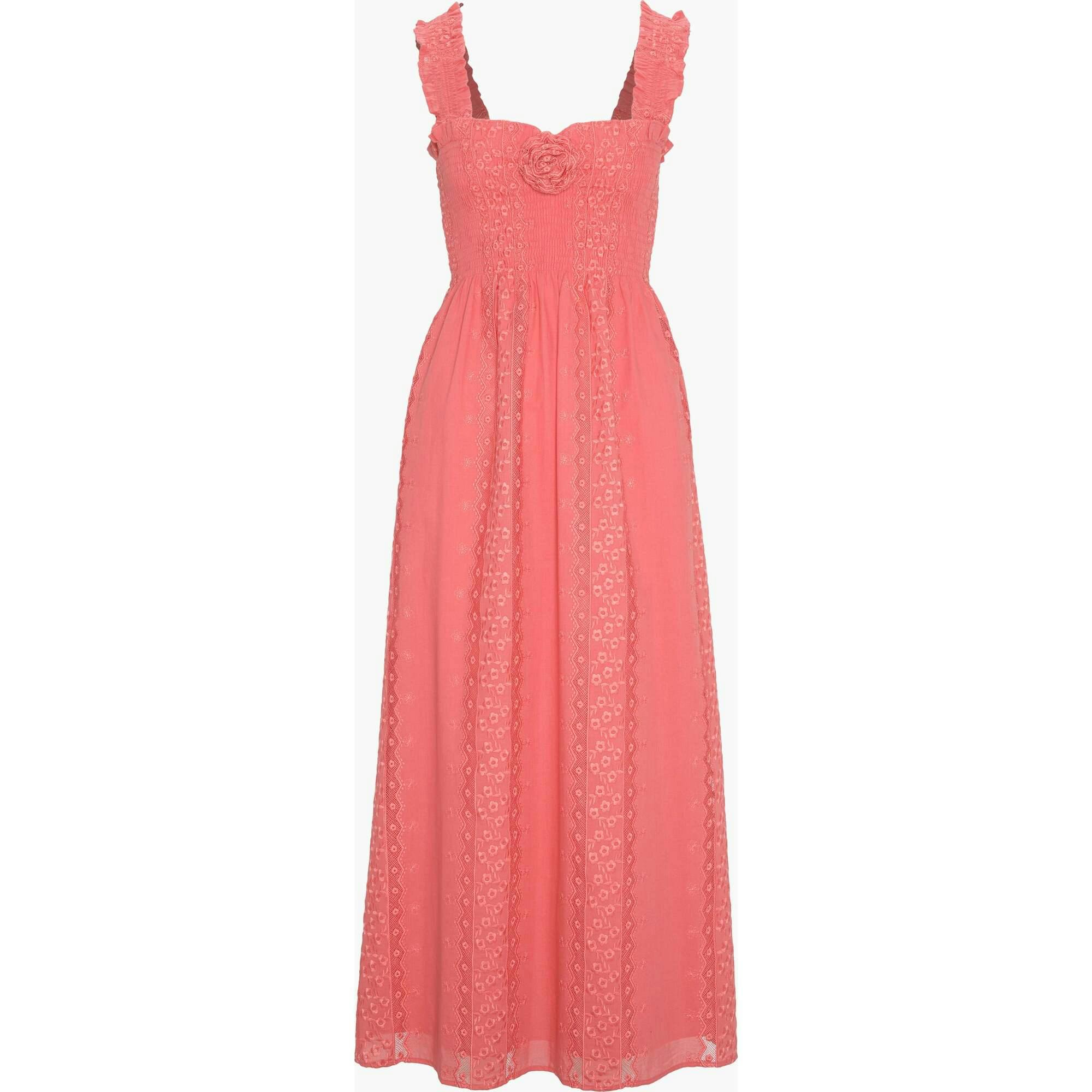 The Rosetta Nap Dress - Coral Voile Broderie