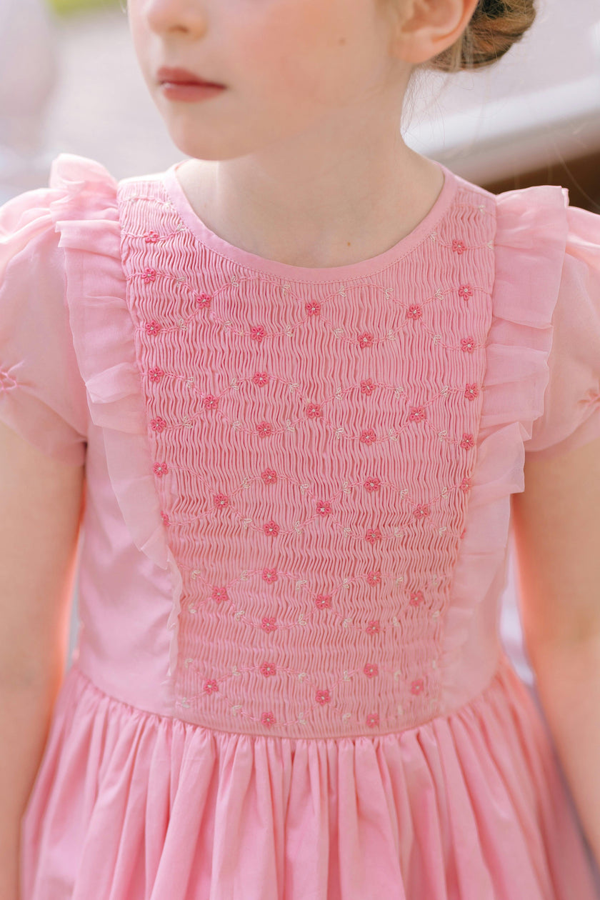 Camelia Pink Organza Sleeve Dress
