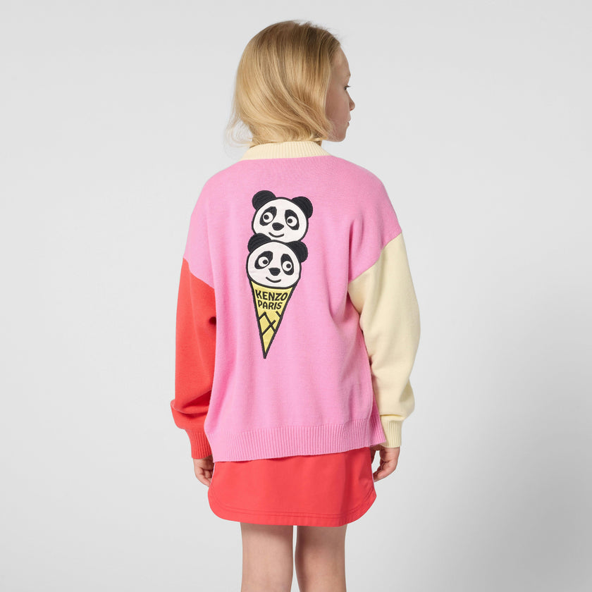 Pink & Cream Kenzo Color-Block Cardigan