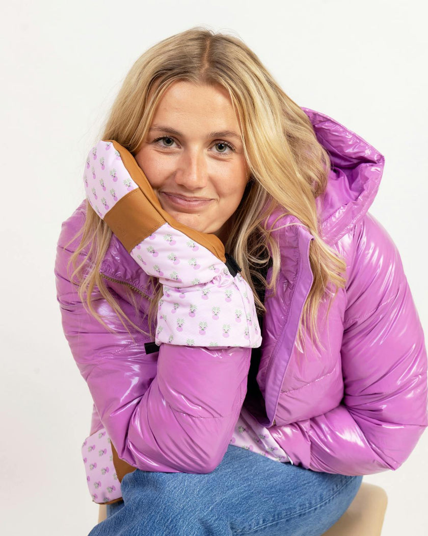 Women's Waterproof Mitten in Pink Marigold