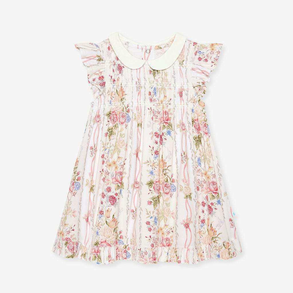 Janey Collared Smocked Ruffled Dress