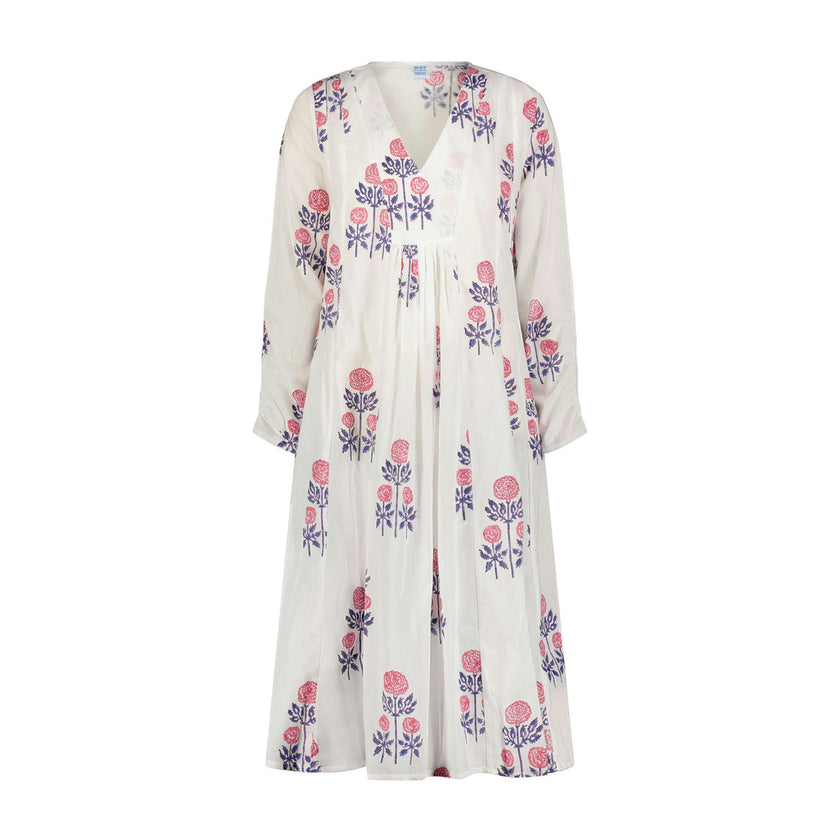 St Barth Womens Kaftan Peony Block Print, Block Print