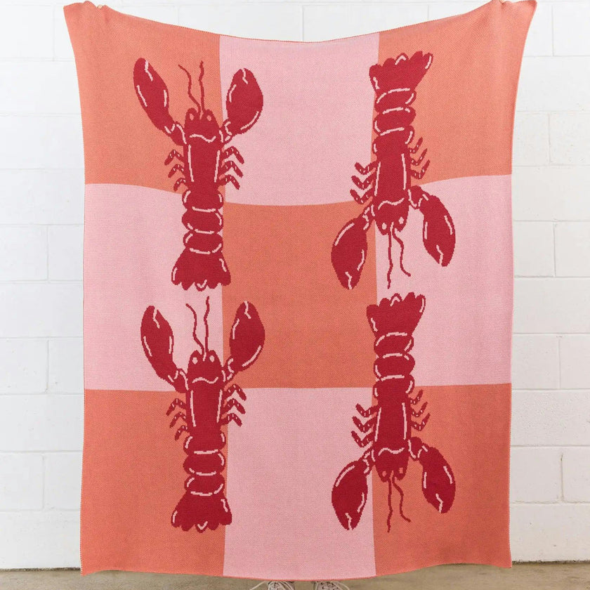 Lobster Tile Knit Blanket
