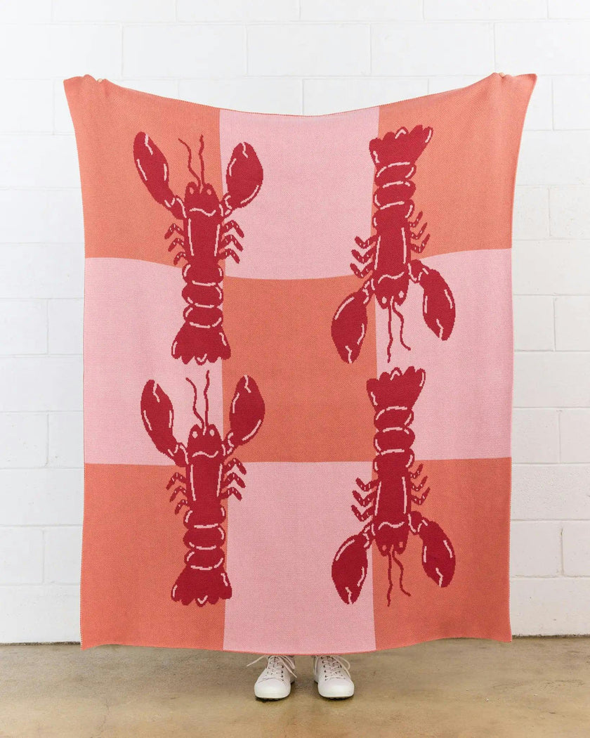 Lobster Tile Knit Blanket
