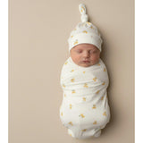 Organic Swaddle Blanket & Hat Set