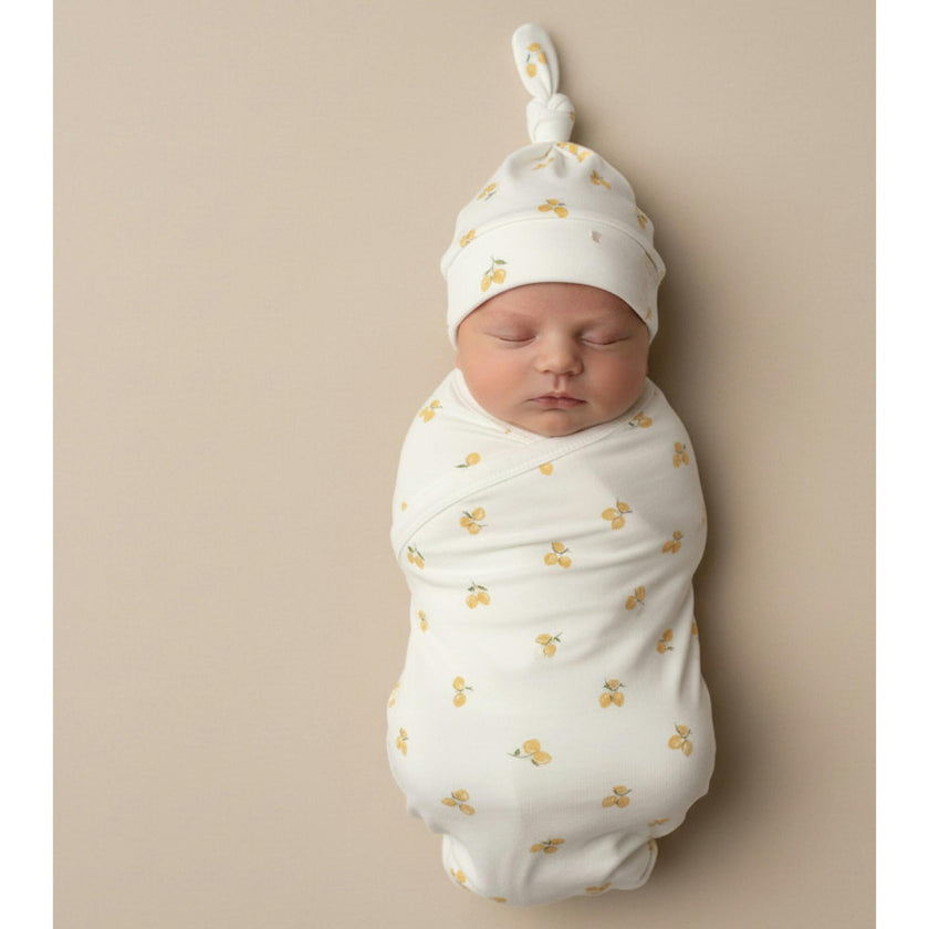 Organic Swaddle Blanket & Hat Set