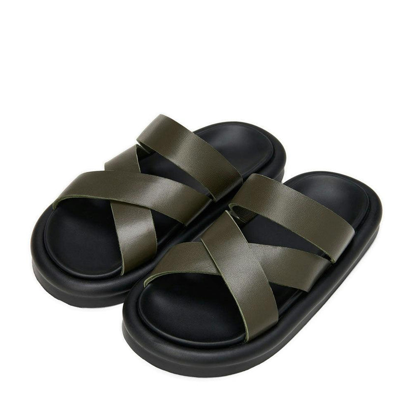 Cove Leather Cross-Over Strap Sandals