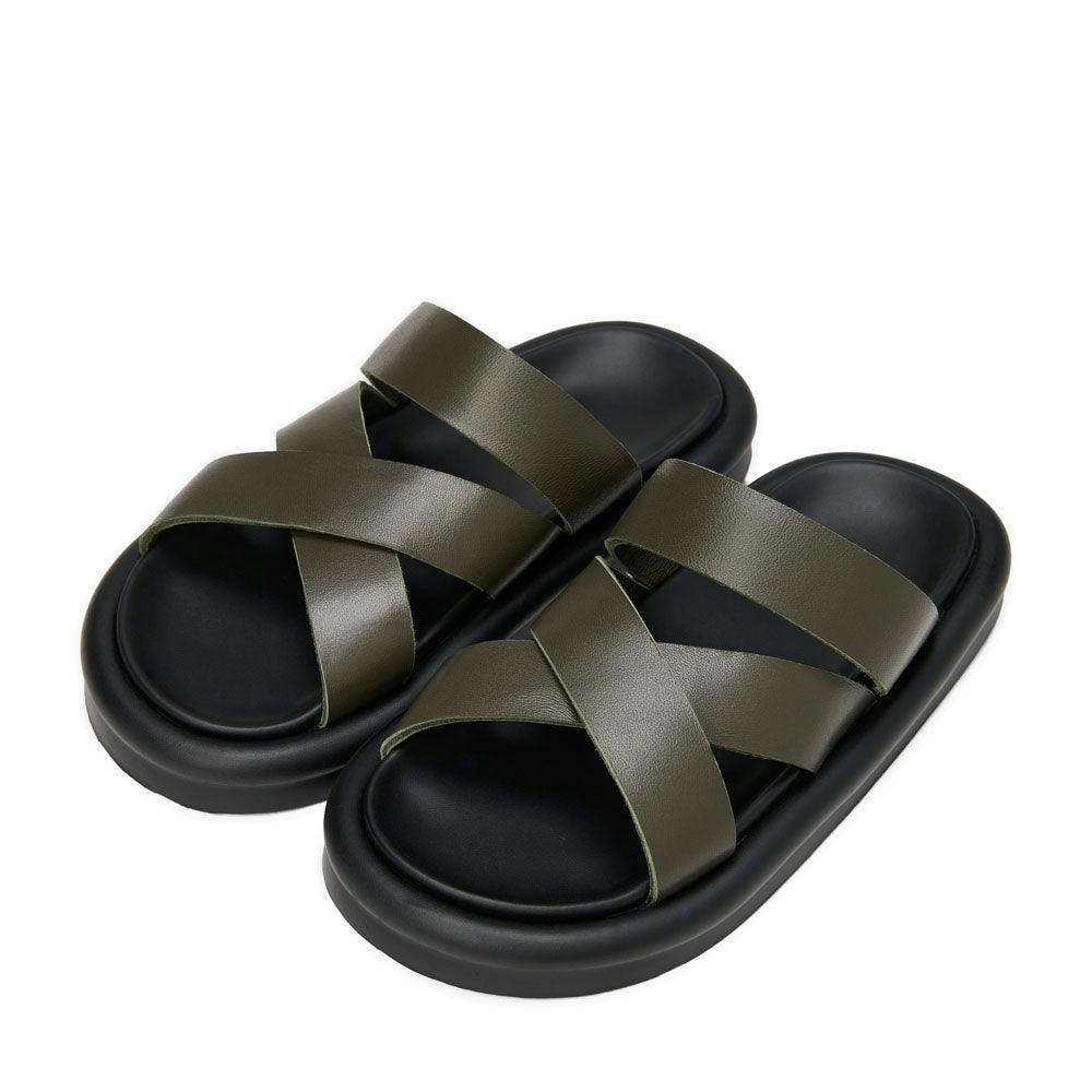 Cove Leather Cross-Over Strap Sandals