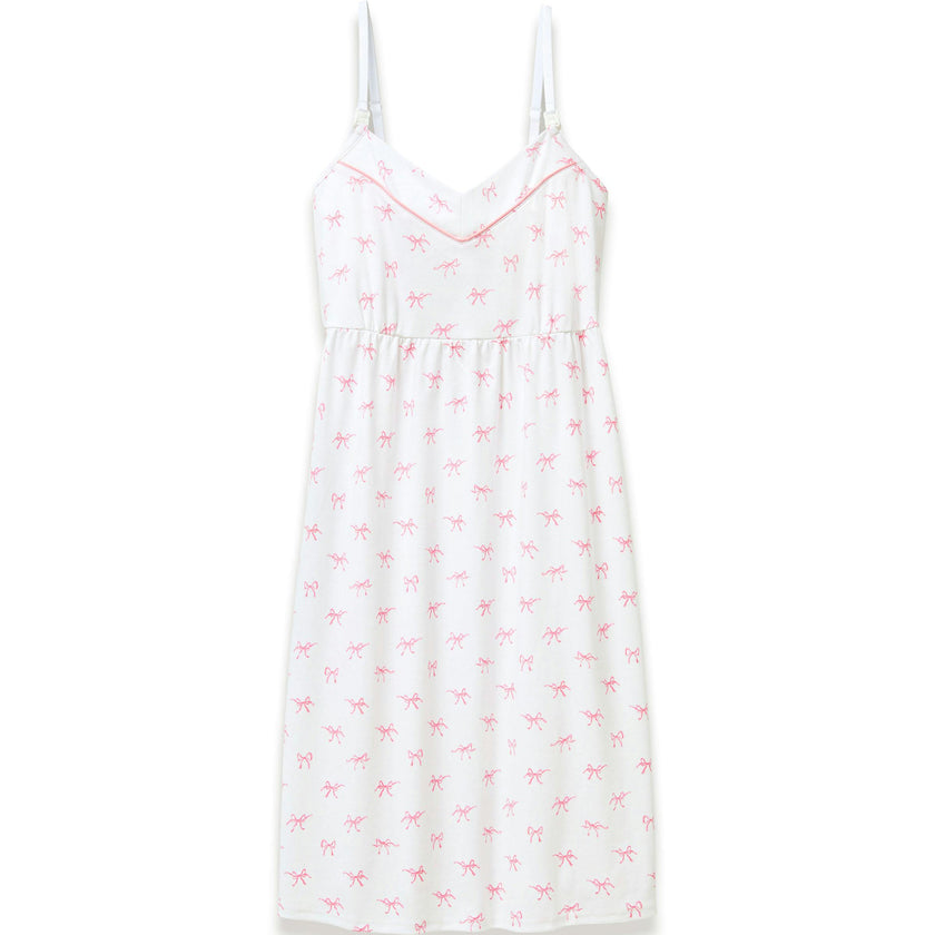 Women's Pima Maternity Nightgown in Blushing Bows