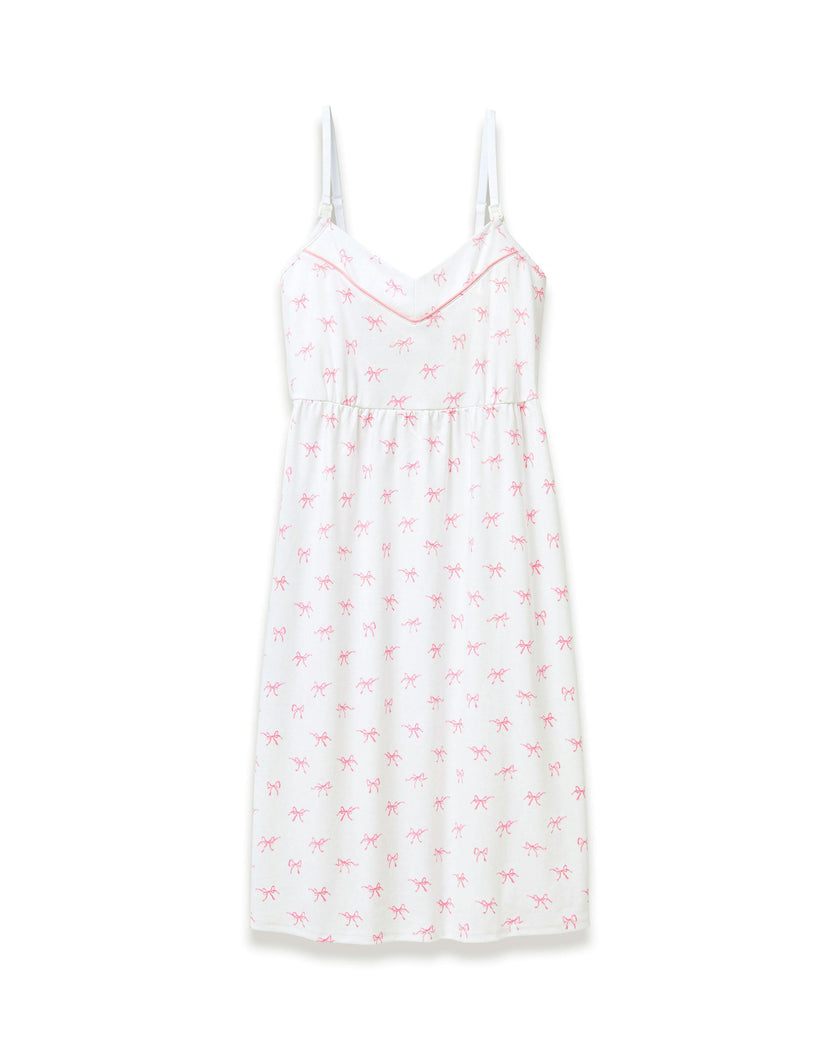 Women's Pima Maternity Nightgown in Blushing Bows