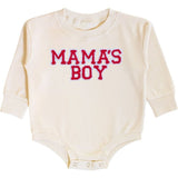 Mama's Boy Patch Long Sleeve Romper