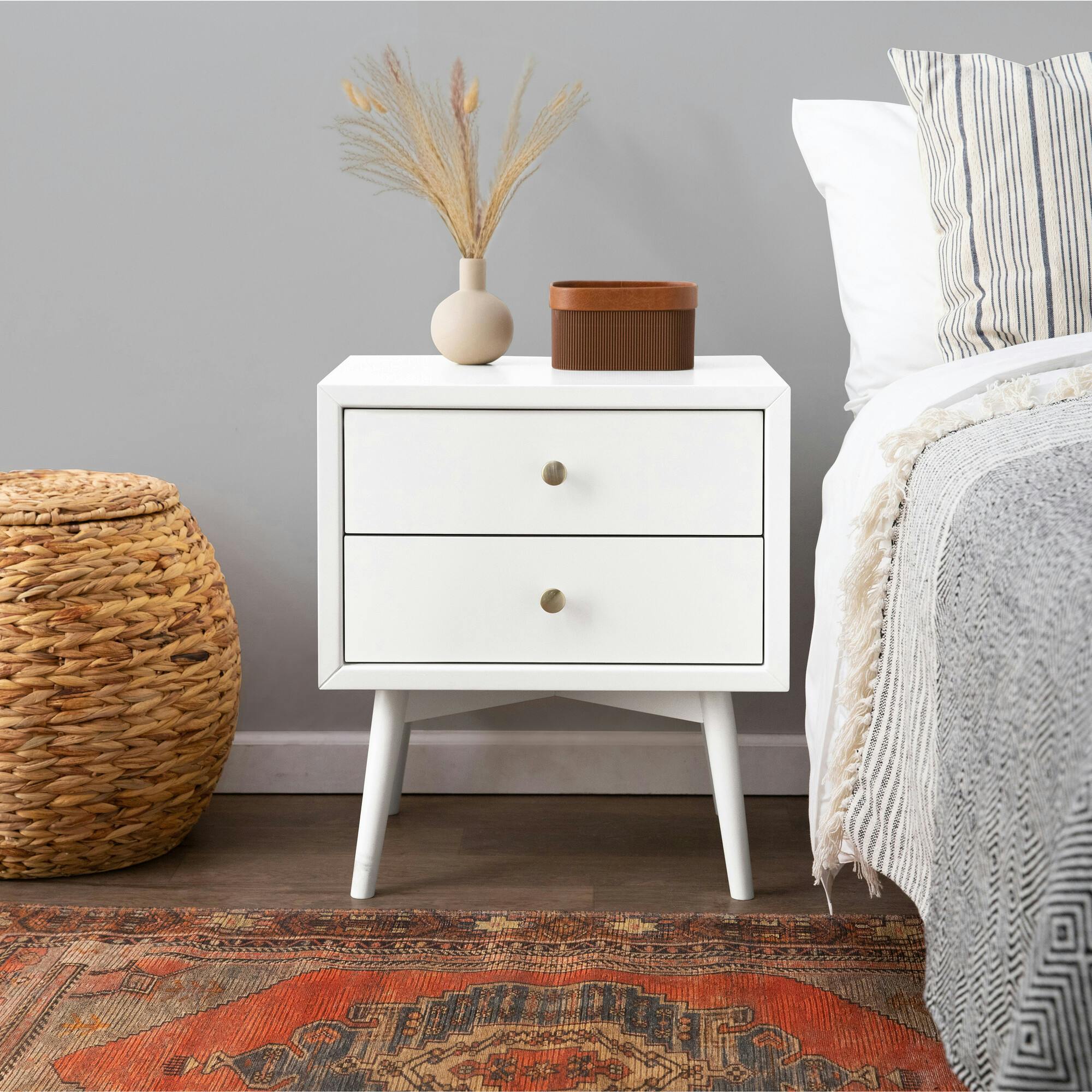 Palma Nightstand Assembled in Warm White