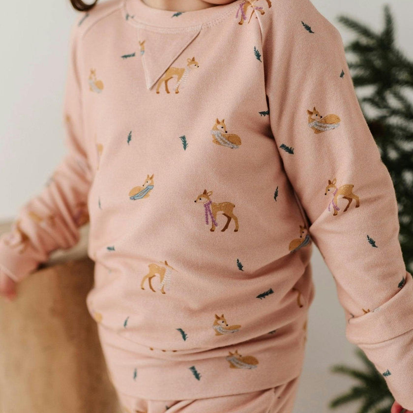 Girl's Raglan Sweatshirt Slate Daisy