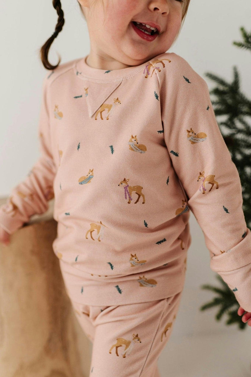 Girls Raglan Sweatshirt in Fawn