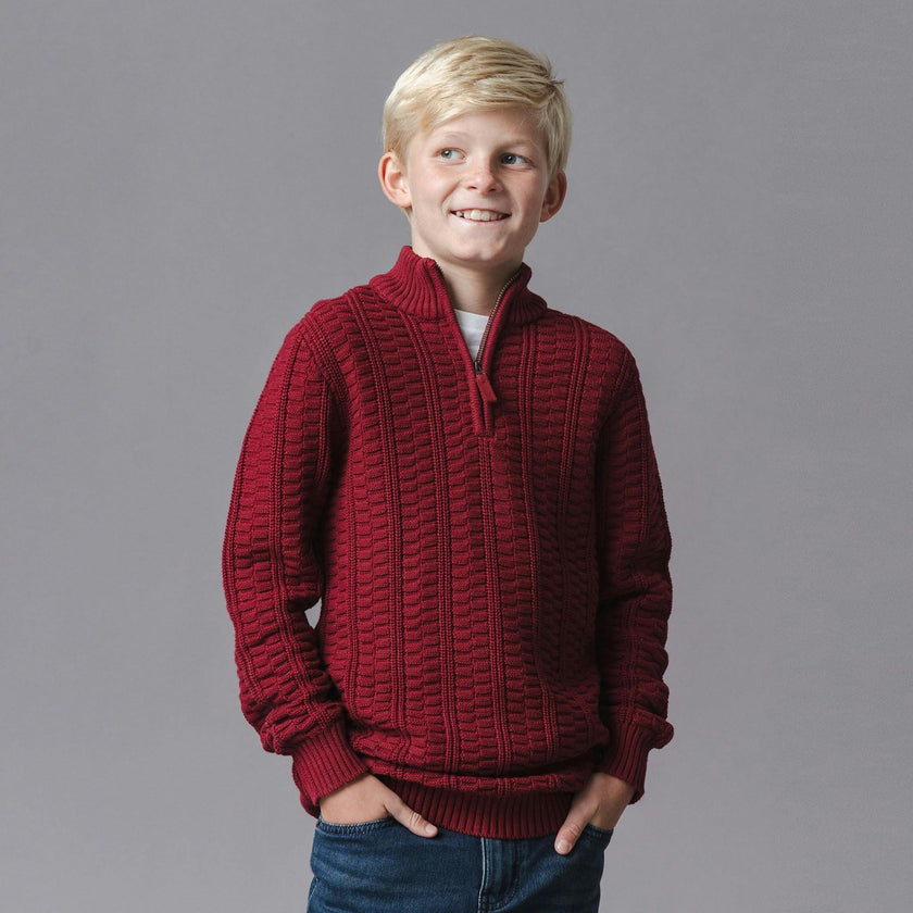 Organic Half Zip Cable Sweater