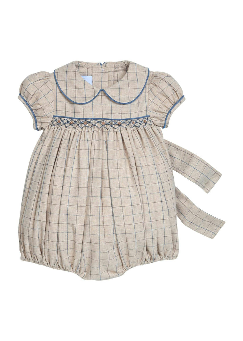 Smocked Natalie Bubble - Durham Windowpane