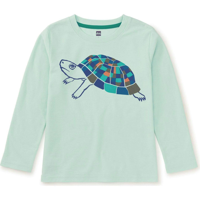 Mosaic Graphic Print Long Sleeve T-Shirt, Green