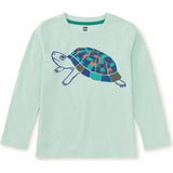 Mosaic Graphic Print Long Sleeve T-Shirt, Green
