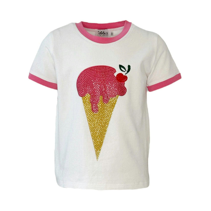 Crystal Ice Cream Piped Crew Neck Tee