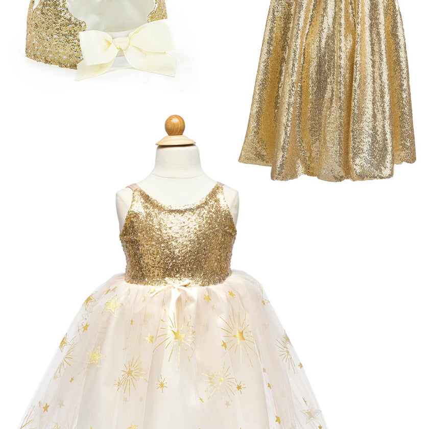 Deluxe Gold Sequins Dress Up Bundle