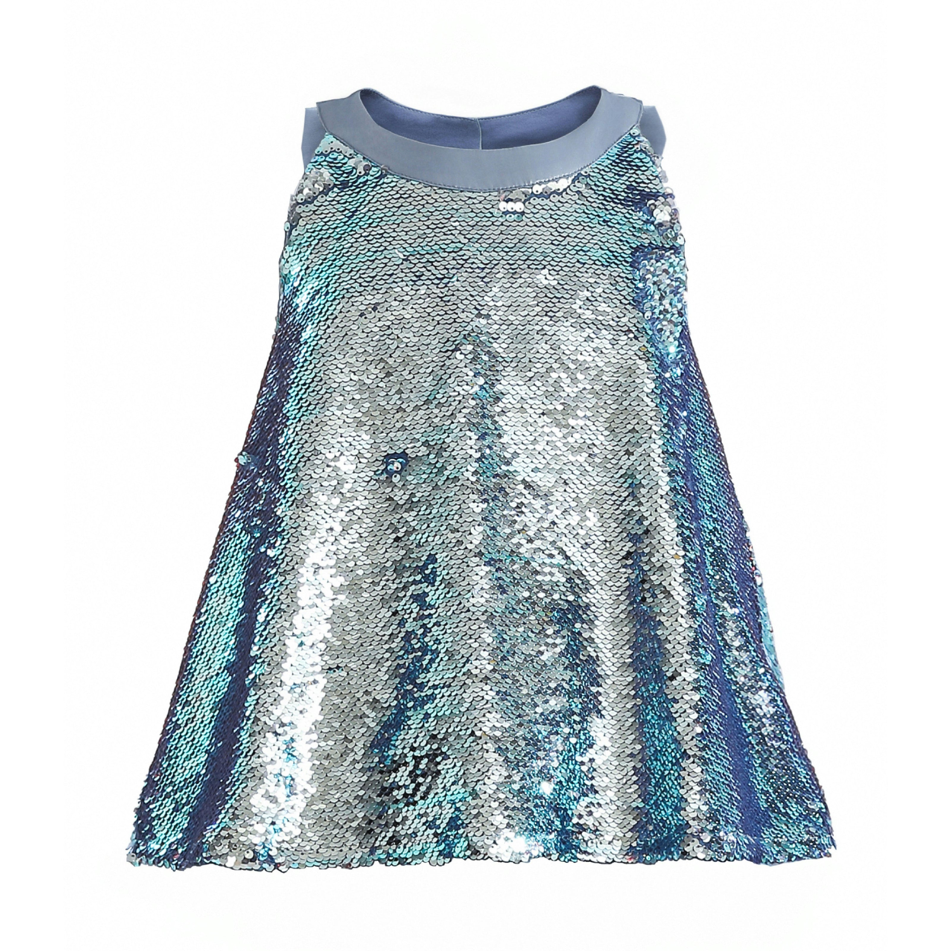 Blue Sylvara Sequin Ruffle Skirt Set