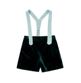 Evergreen Velvet Suspender Set