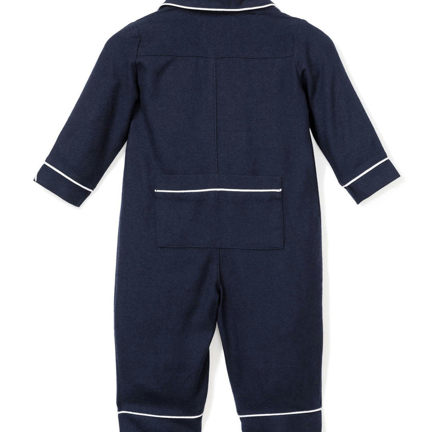 Baby's Flannel Classic Romper in Navy