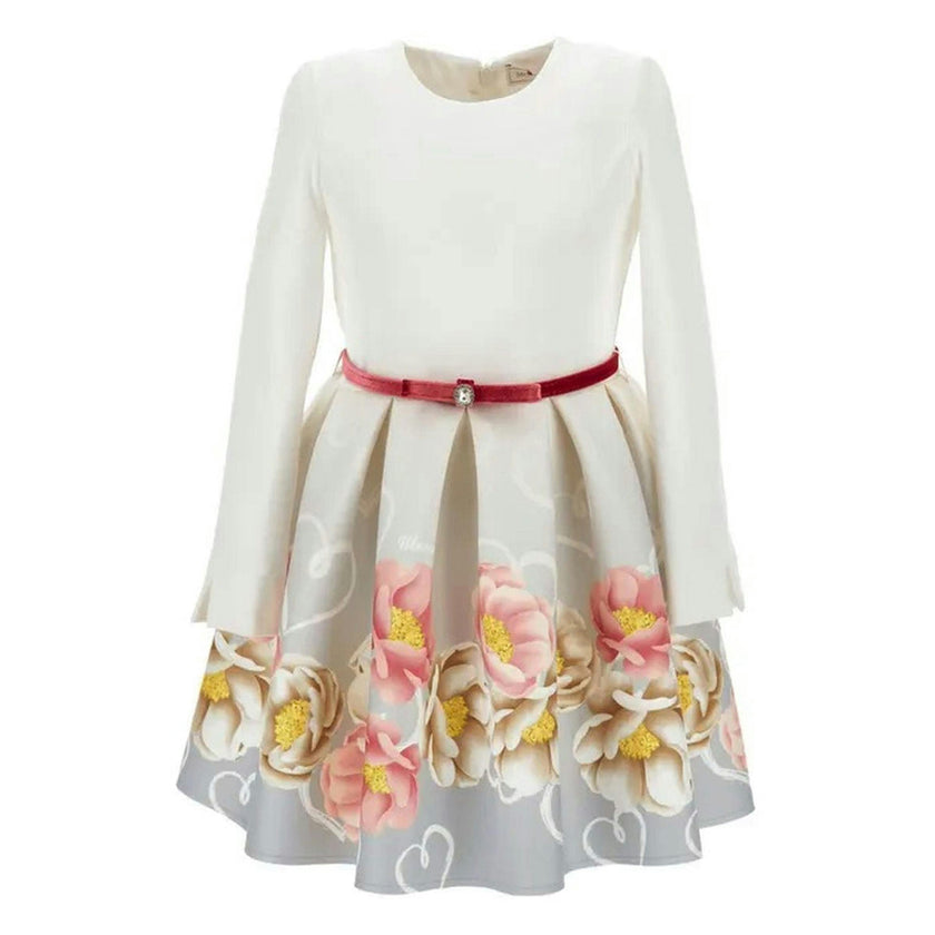 White Floral Print Dress