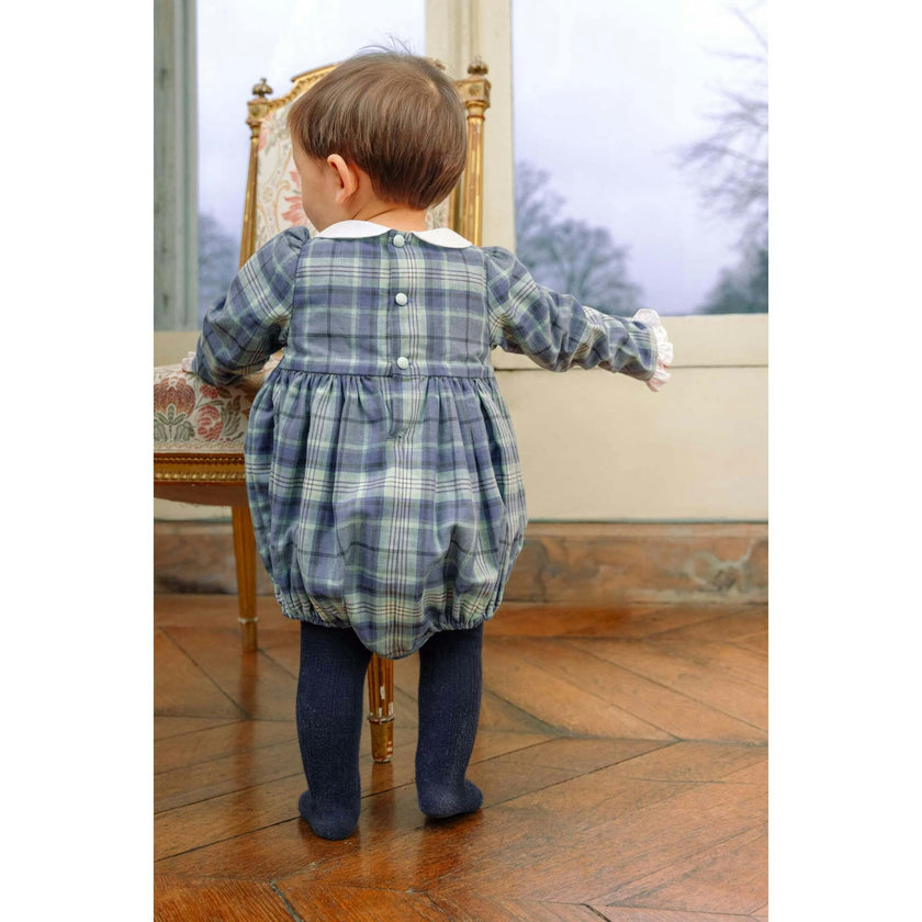 Heidi Blue Tartan Baby Romper