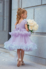 Lilac Fairy Twirl Sequin Tulle Birthday Dress for Girls