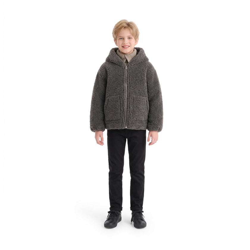 Gray Zip Fleece Jacket