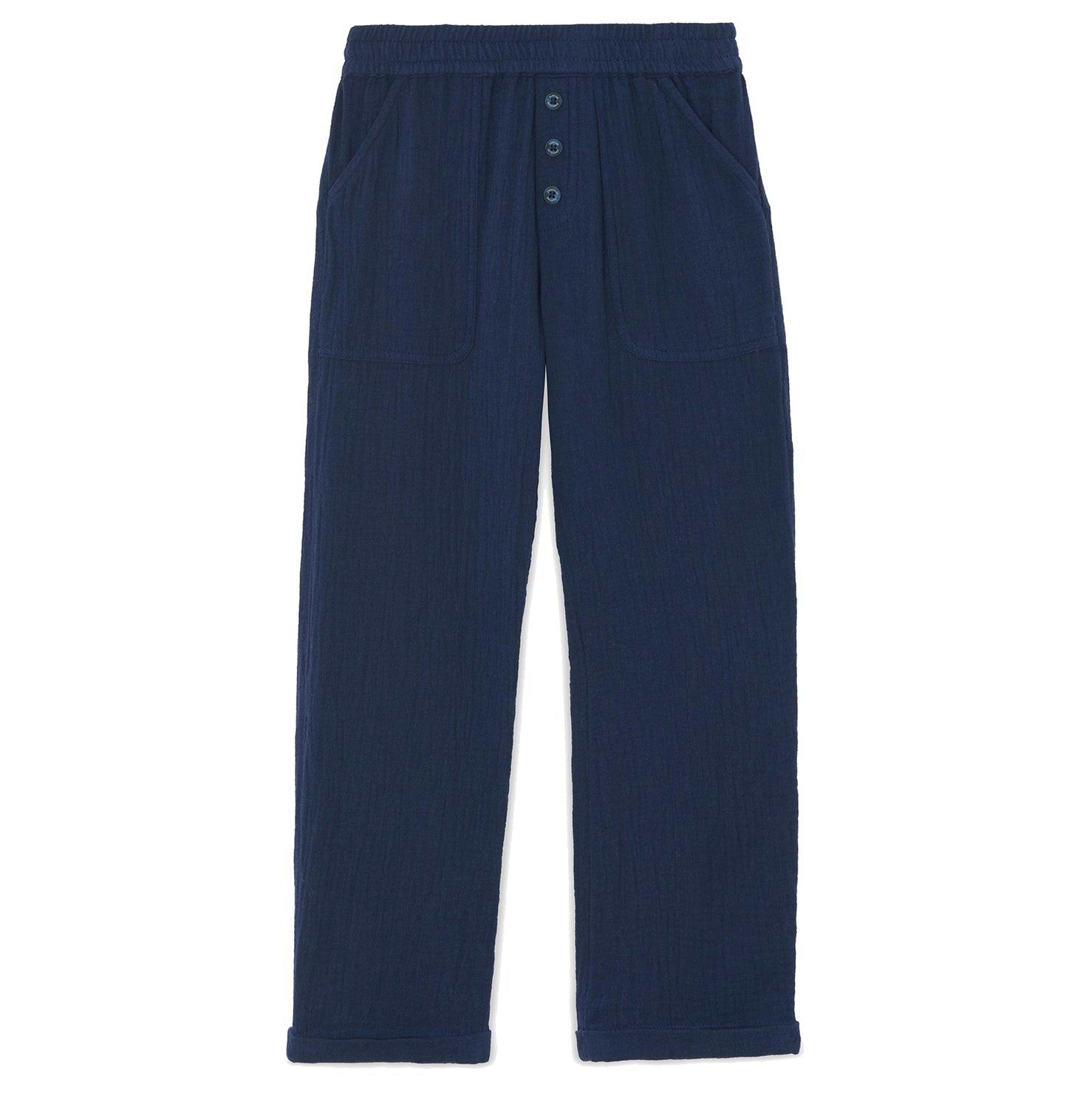 TARTINE ET CHOCOLAT Gauze Cotton Pants - Marine