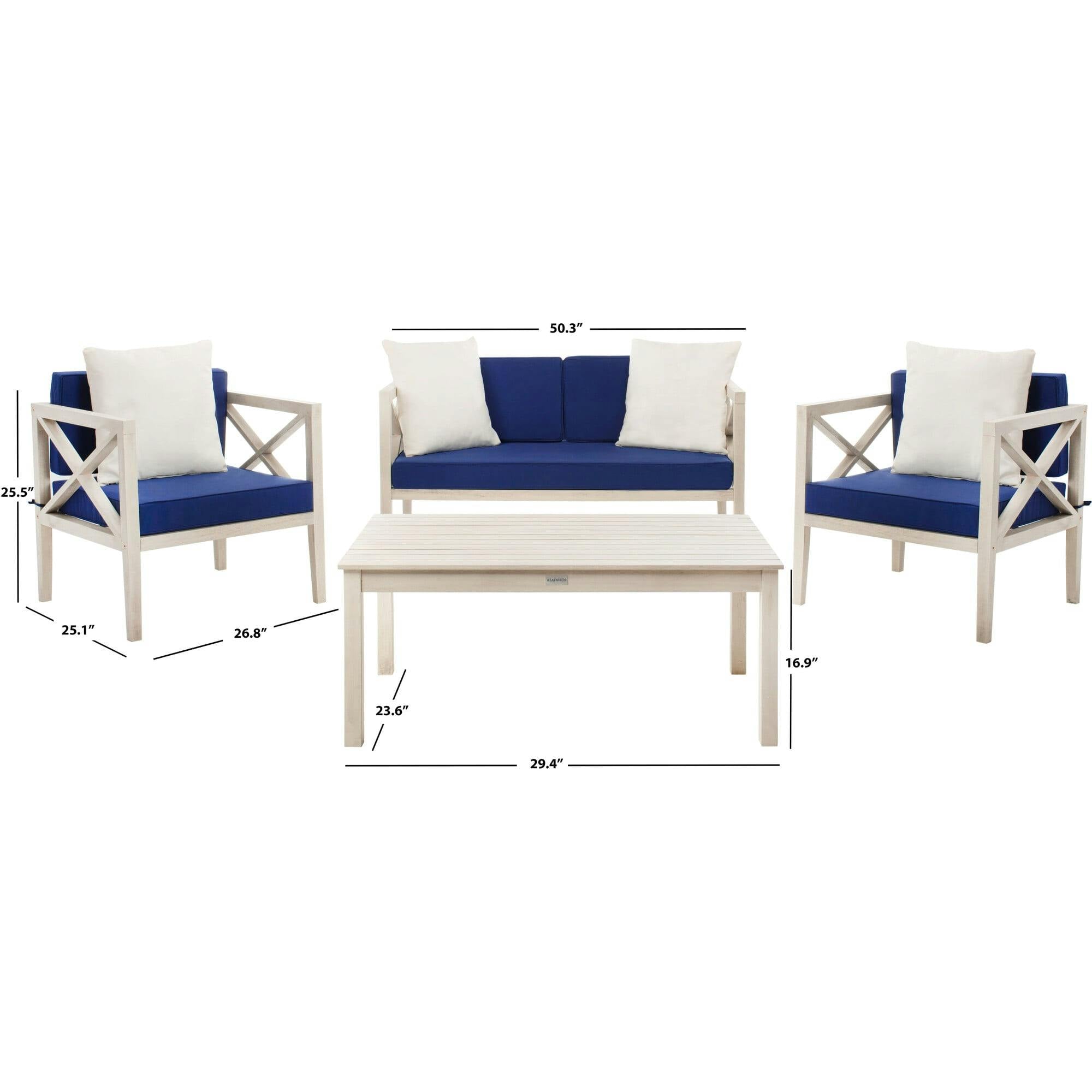 Nunzio 4-Piece Outdoor Set with Accent Pillows