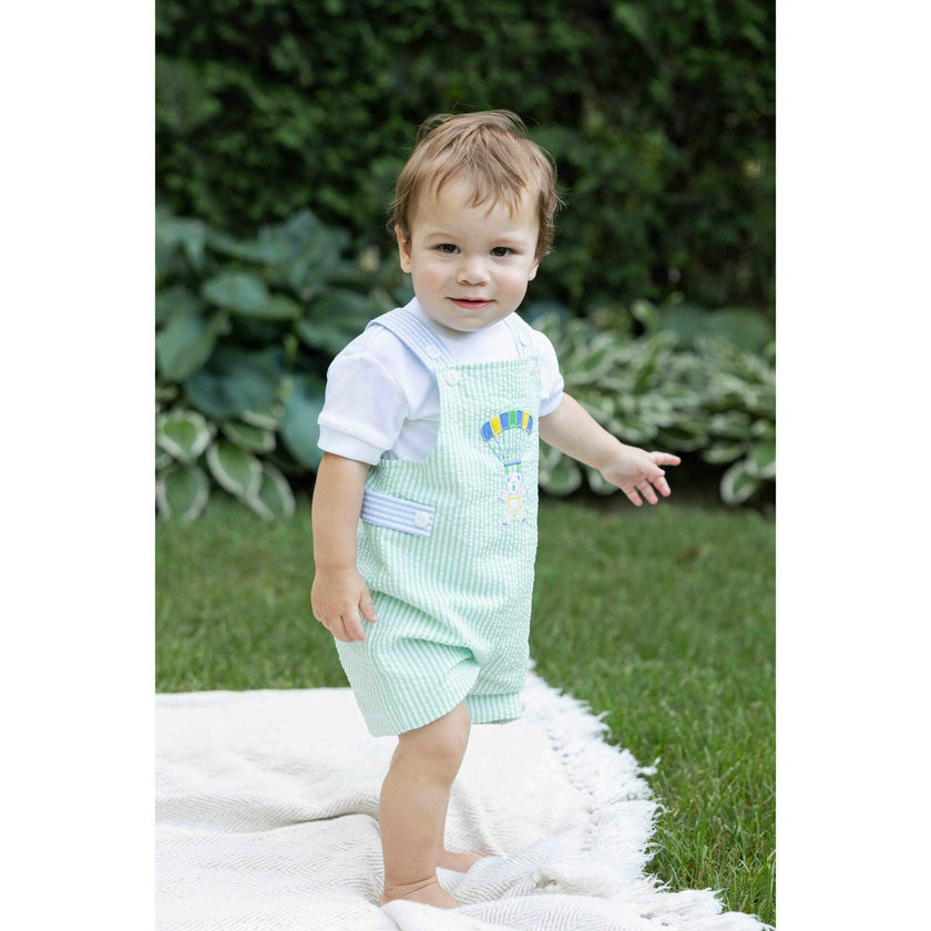 Seersucker Shortall With Parachute