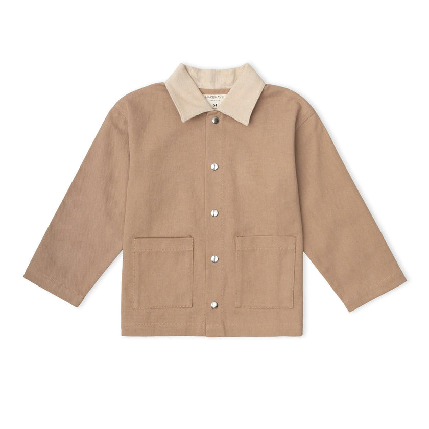 Organic Twill Button Jacket - Taupe