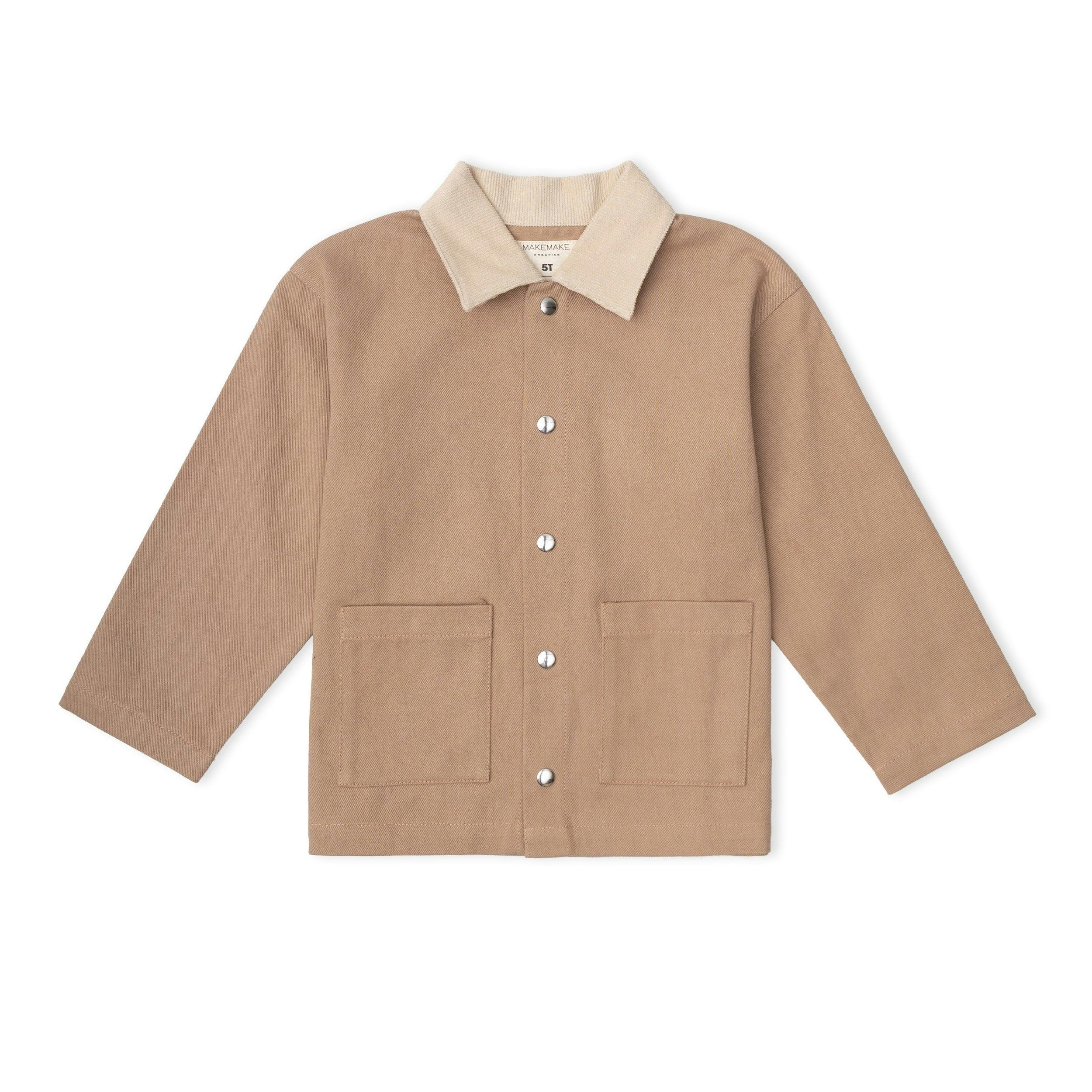 Organic Twill Button Jacket - Taupe